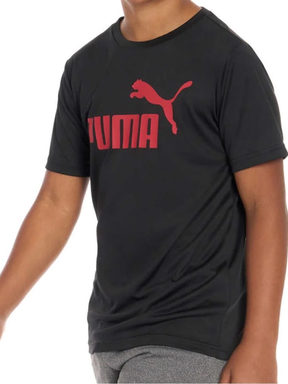 Puma Short-Sleeve Tee with Red Logo